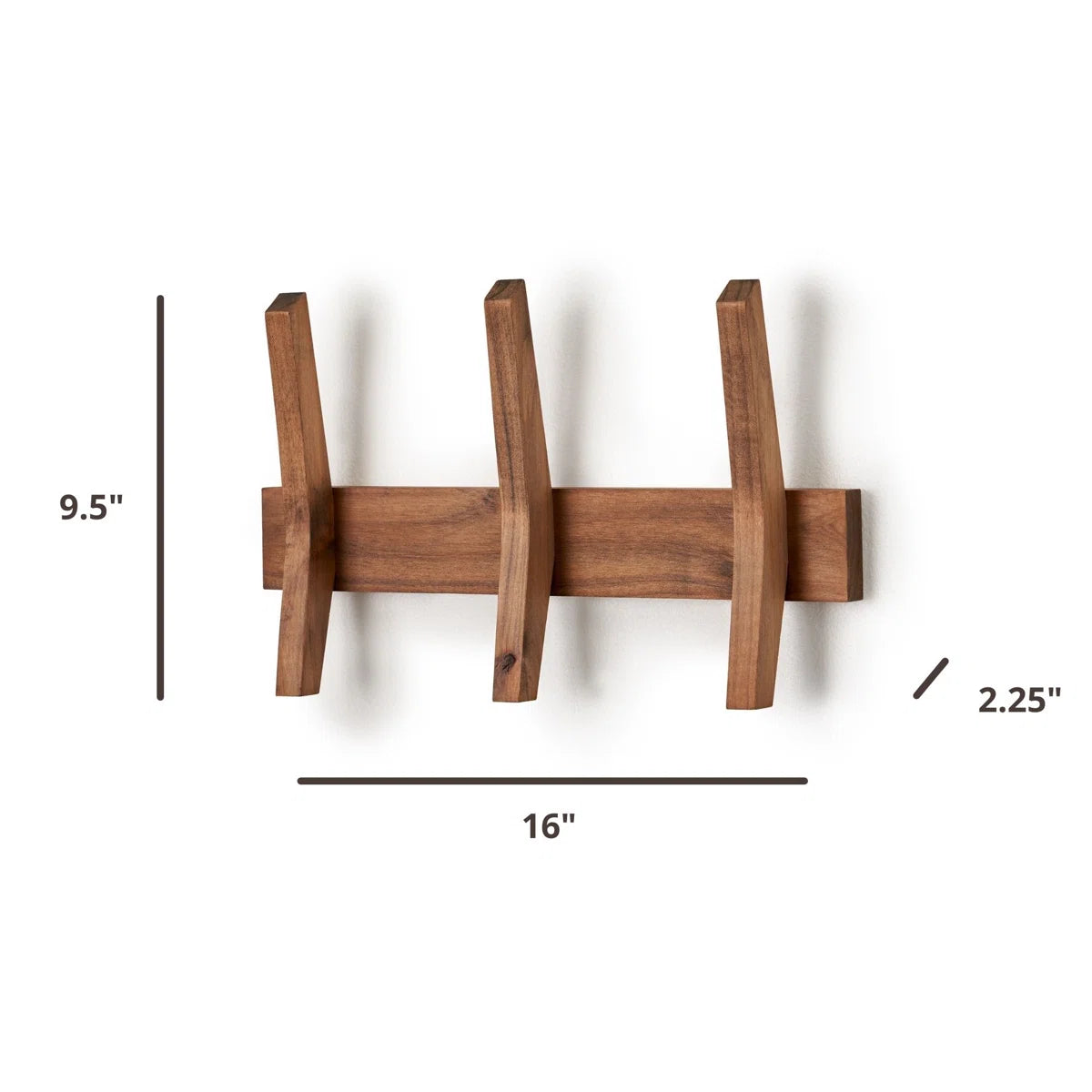 carpentray wooden wall hooks with 3 hooks,