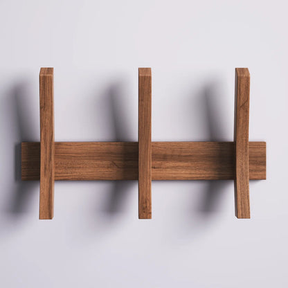 carpentray wooden wall hooks with 3 hooks,