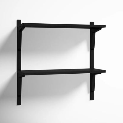 2 piece poplar tiered shelf boxy wooden wall shelf, home decor items wall mounted book shelf