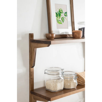 2 piece poplar tiered shelf boxy wooden wall shelf, home decor items wall mounted book shelf shelves for living room, kitchen