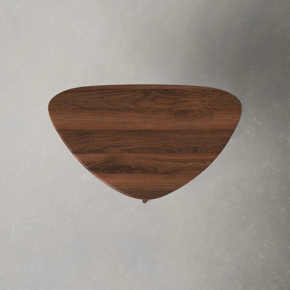 carpentray wooden triangle shape coffee table premium walnut finish