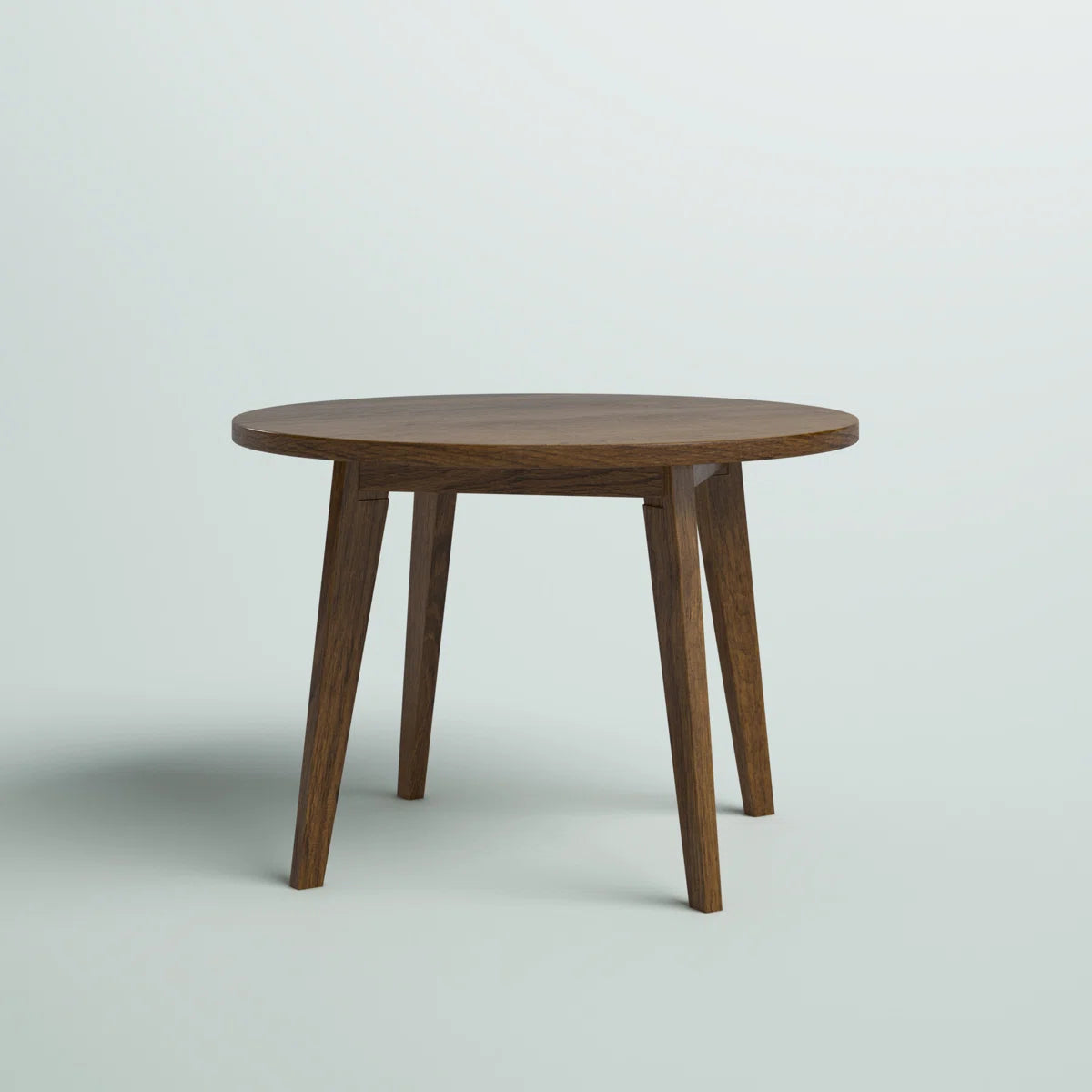 carpentray 24x24 inch round walnut coffee table