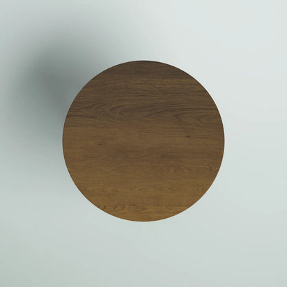 carpentray 24x24 inch round walnut coffee table