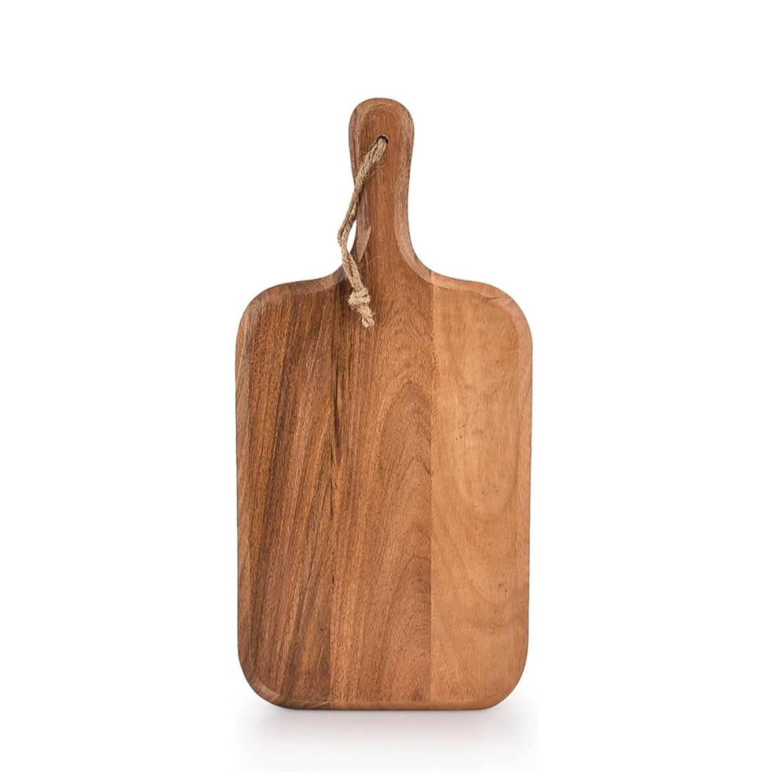 carpentray mango wood cutting board with grip handle (15" x 7")