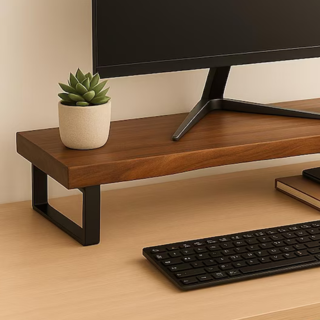 Carpentray 66Cm Long Wooden Monitor Riser (Brown)