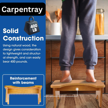 carpentray toilet stool squat adult, wood poop stool for bathroom adults, portable toilet potty stool for adults, 7 inch height