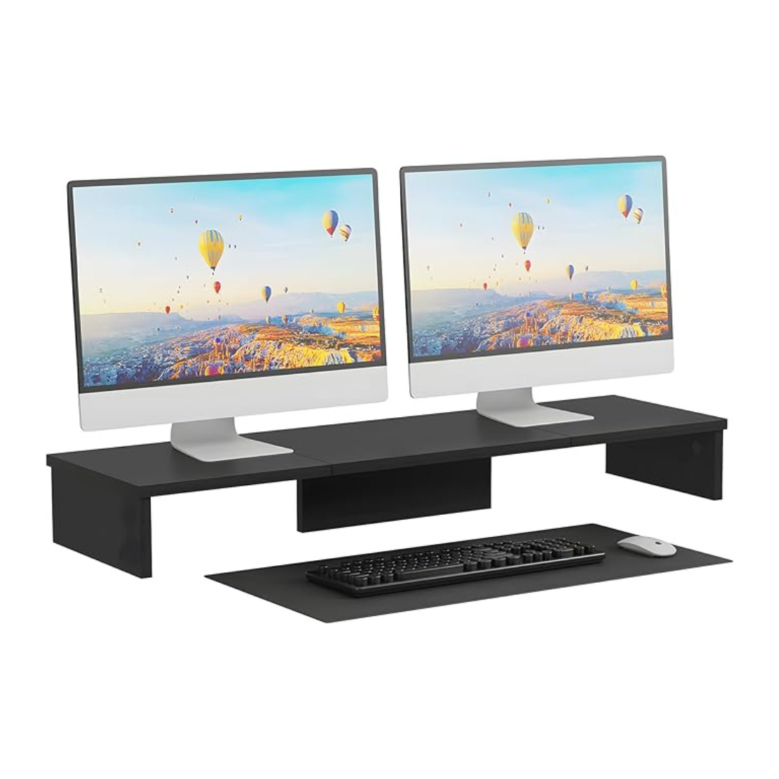 100cm Monitor Riser Stand Carpentray 100cm Long Black Wooden Monitor Riser Stand – Carpentray Home