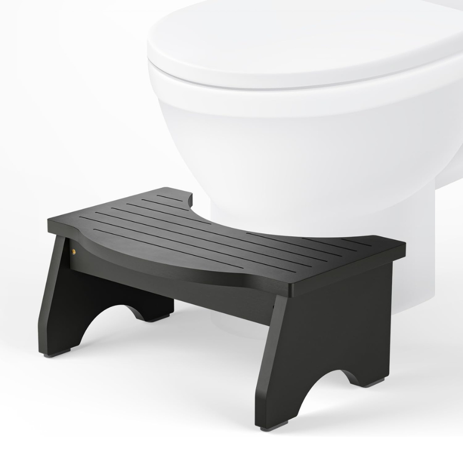 Carpentray  Black Poop Stool for Bathroom Adults - 7.2" Squatting Toilet Stool for Kids
