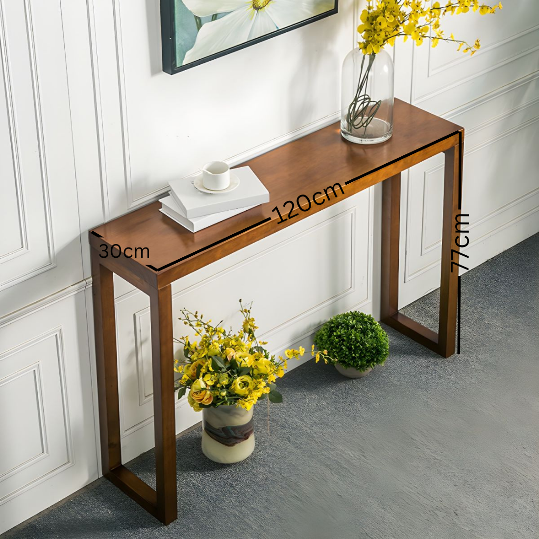 carpentray 120cm long wooden console table