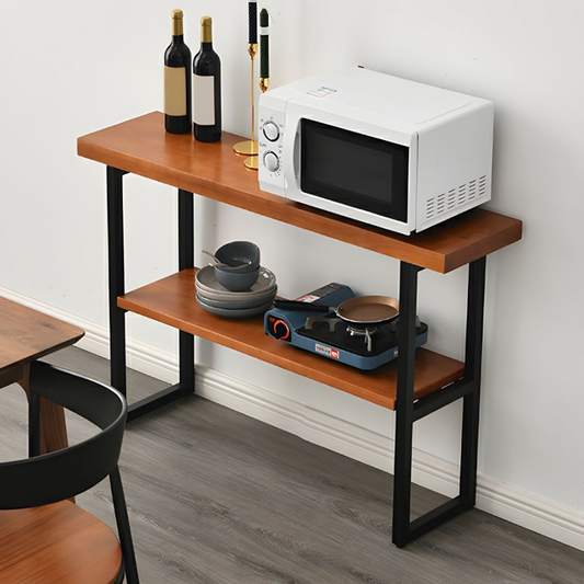 Carpentray 100cm Long Dual Shelf Console Table Light Brown