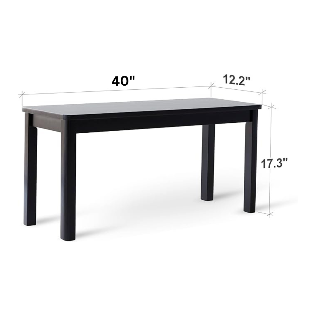 Carpentray 100cm Long Wooden Bench (Black)