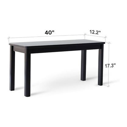 carpentray 100cm long wooden bench (black)