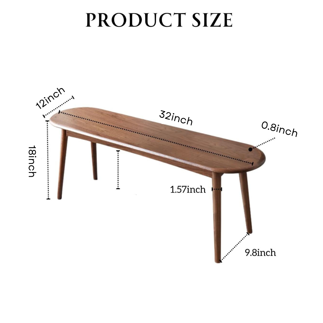 carpentray 80cm long wooden bench