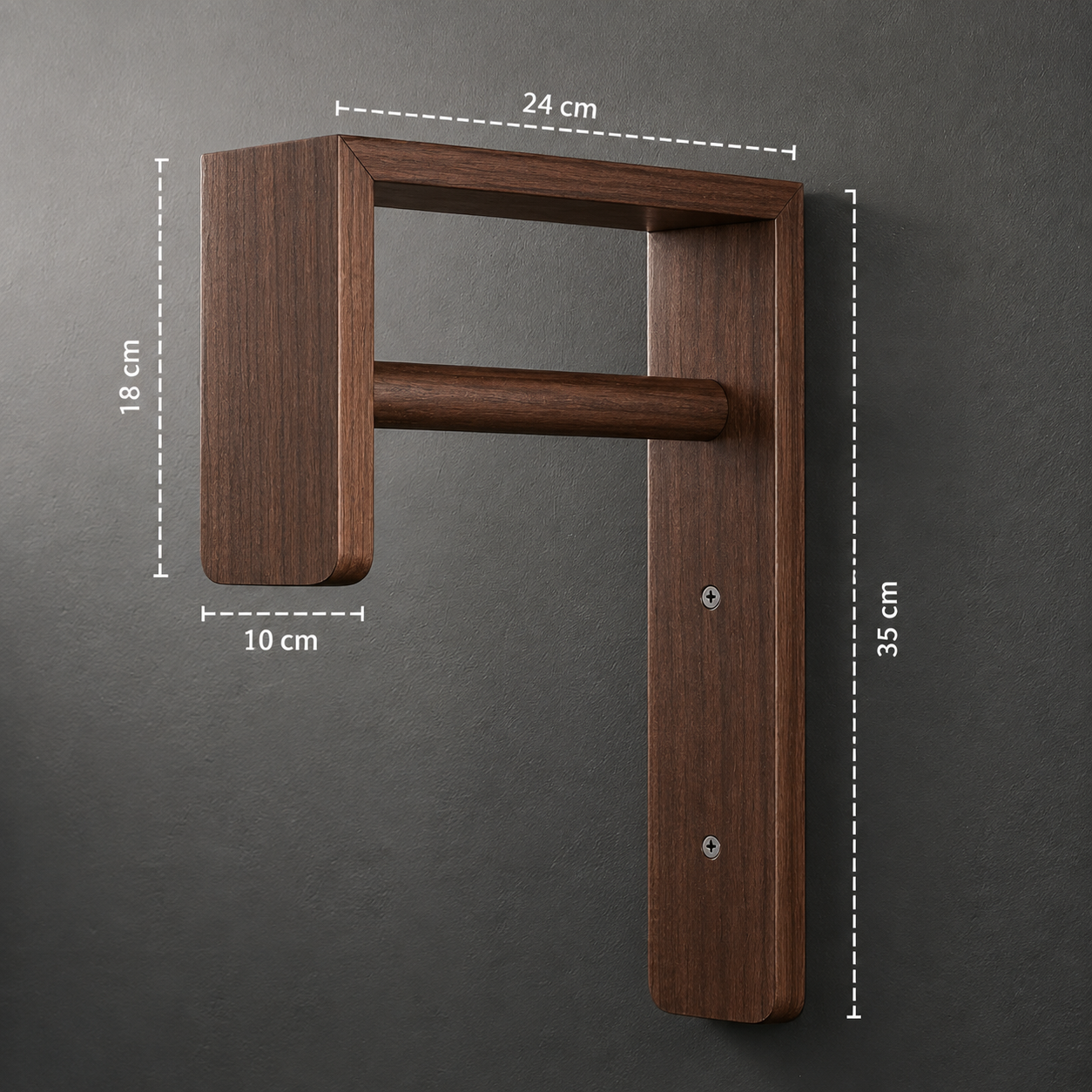 carpentray wall mounted walnut wooden cloth hanging rack