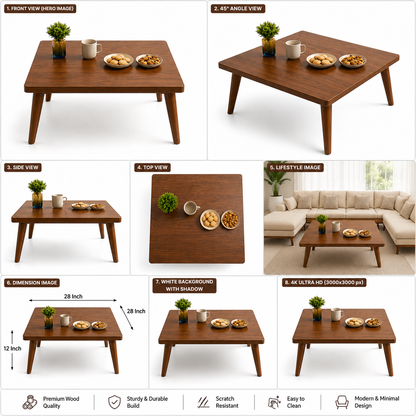carpentray 24x24 in square coffee table