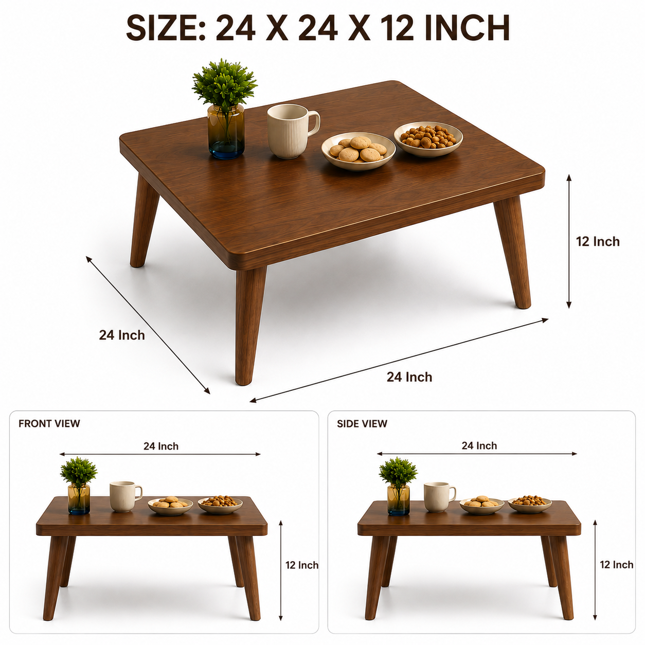Carpentray 28x28 in Square Coffee Table