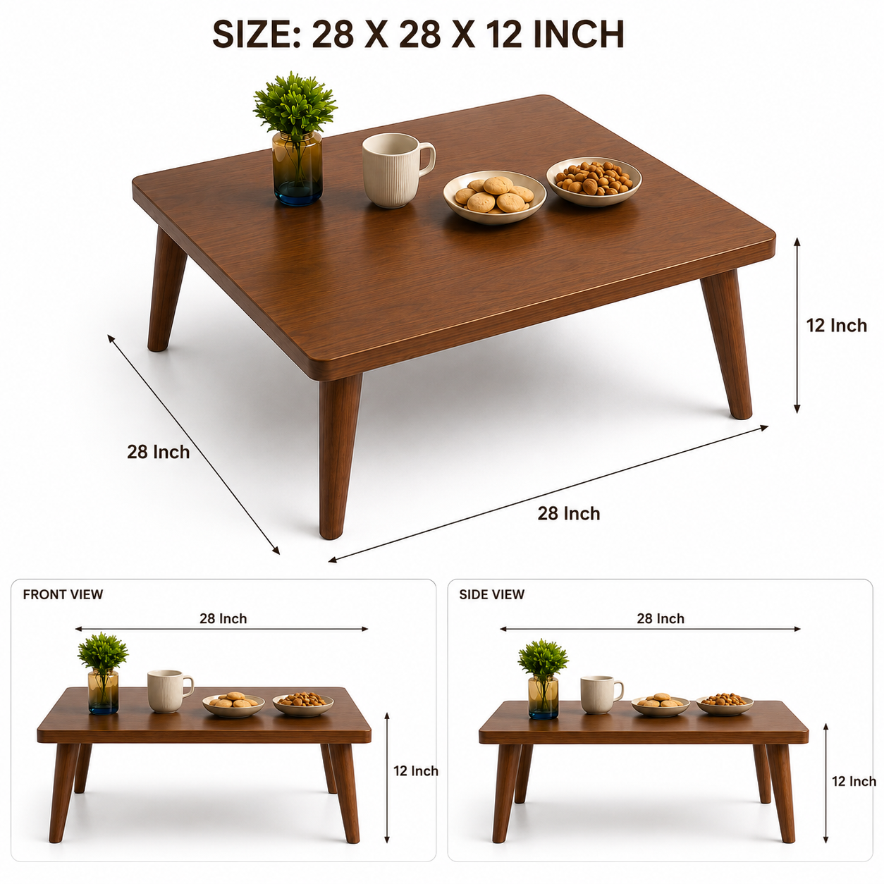 carpentray 24x24 in square coffee table