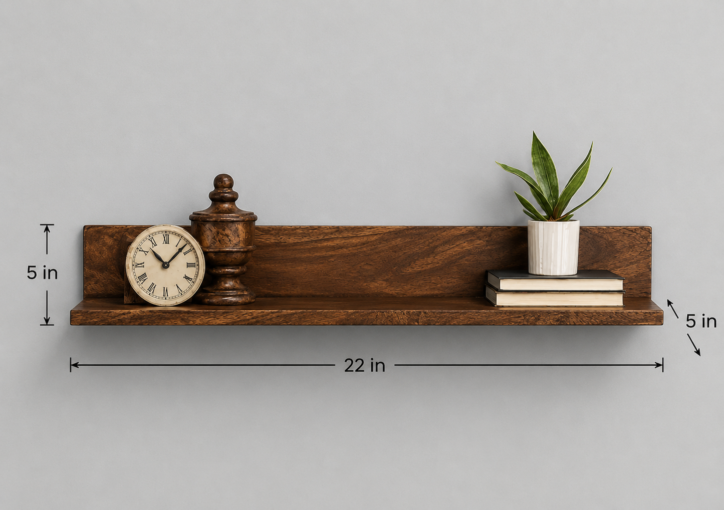 carpentray 22 Floating Shelf for Wall Natural Walnut Wood Wall Shelves