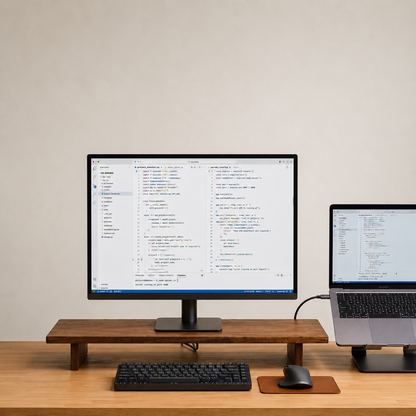 carpentray 120cm long wooden monitor stand