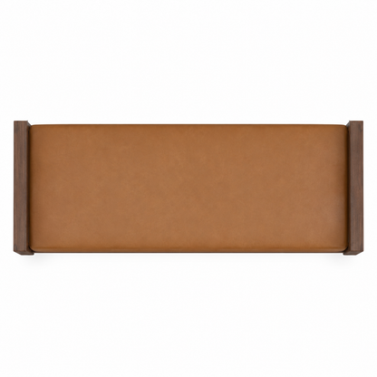 carpentray 100cm long premium wooden bench with dual cushion (brown)