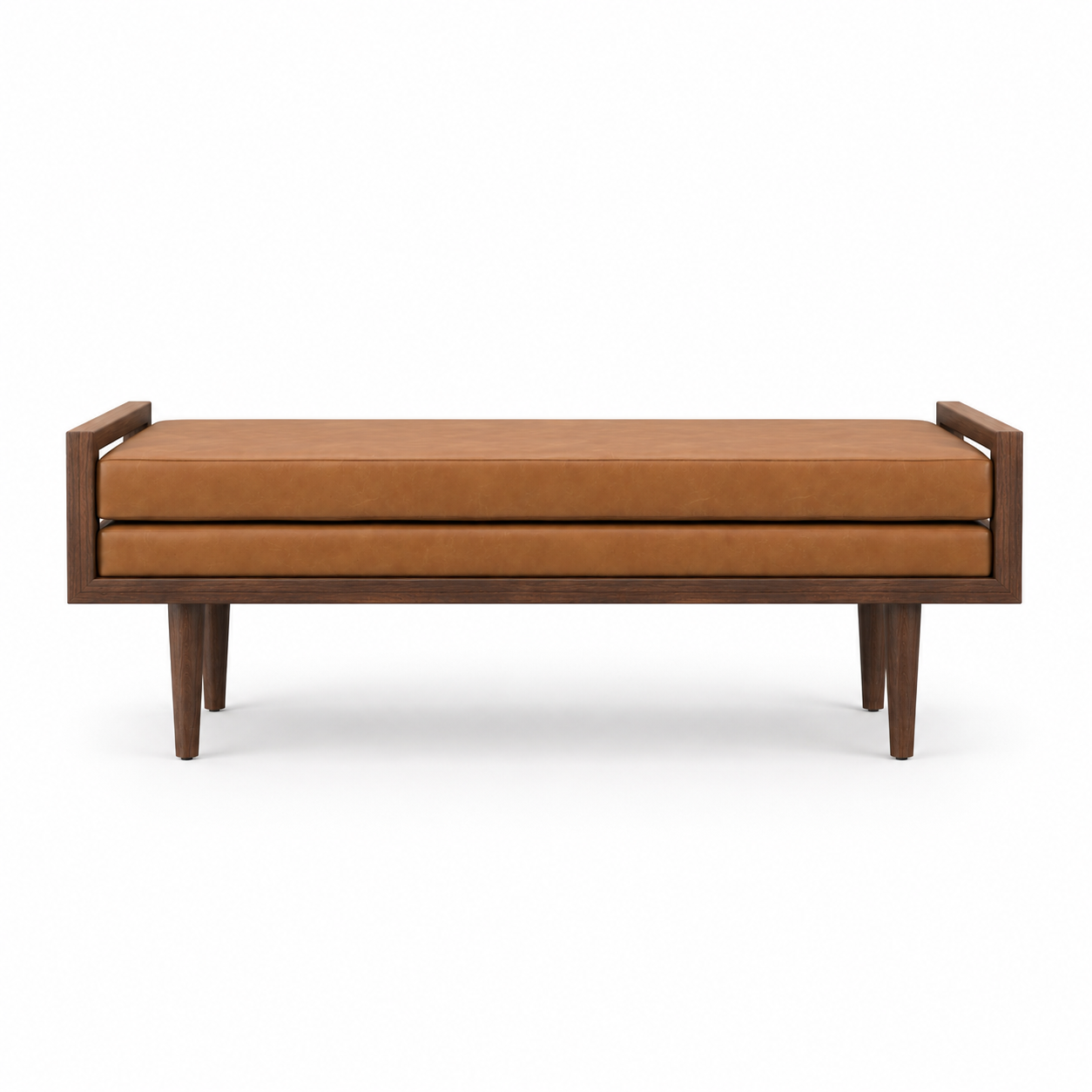 Carpentray 120cm Long Premium Wooden Bench With Dual Cushion (Brown)
