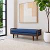 Carpentray 100cm Long Premium Wooden Bench With Dual Cushion (Blue)Carpentray Home