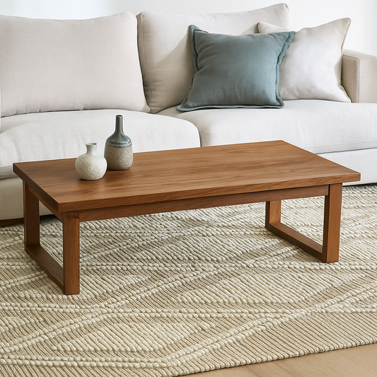 Carpentray Wooden Rectangle Shape Coffee Table (8Q)