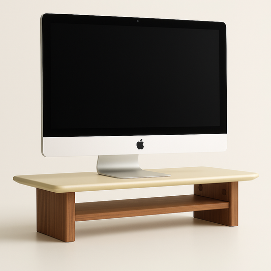 Carpentray 100Cm Long Wooden Monitor Riser (White & Brown)