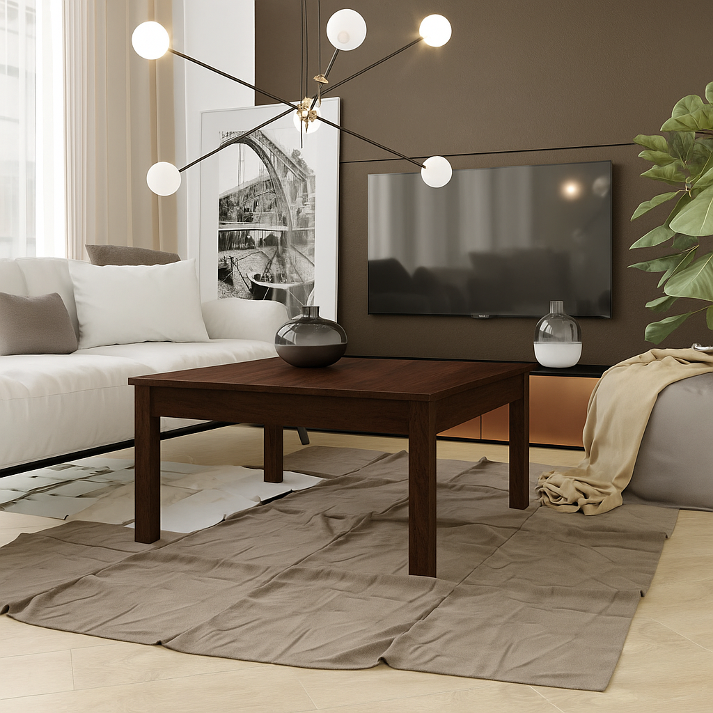 carpentray square wooden coffee table walnut