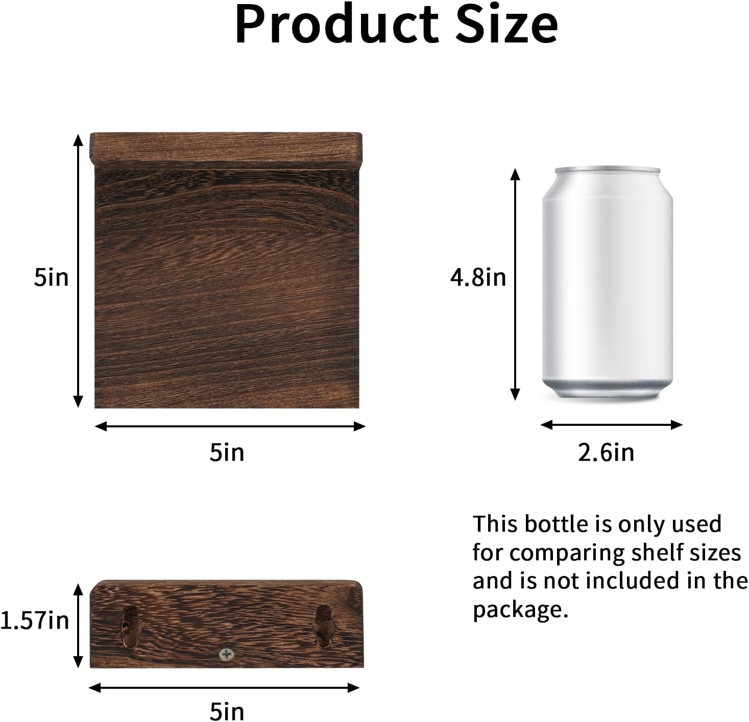 carpentray wooden 5x5 inch small set of 4 wall shelf