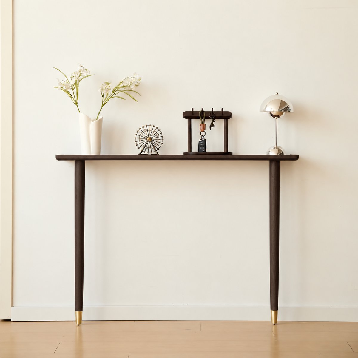 Carpentray 80cm Long Walnut Console Table | Modern Wooden Entryway Table