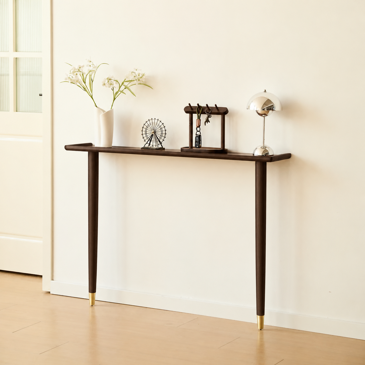 carpentray 100cm long walnut console table | modern wooden entryway table
