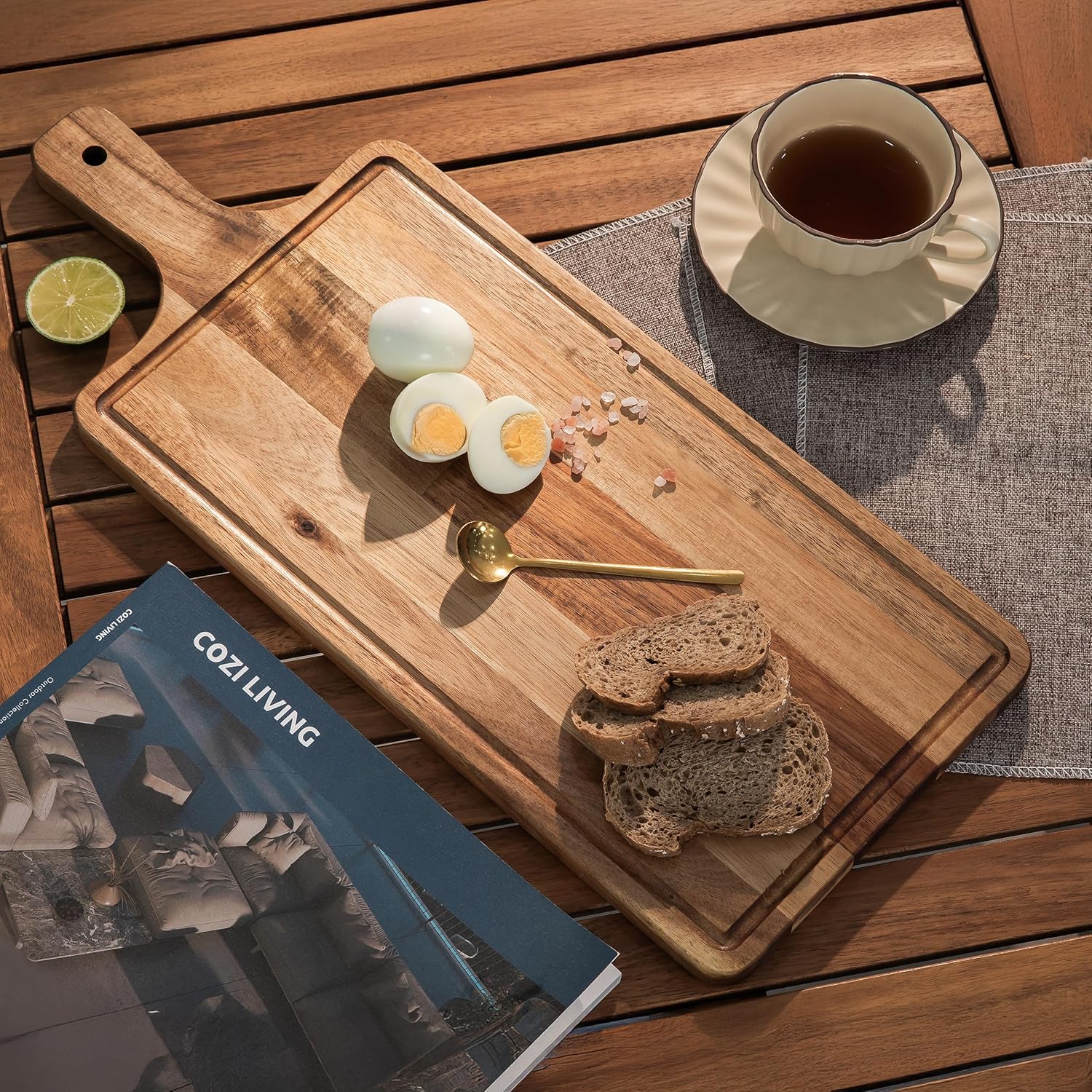 carpentray long wooden cutting board with handle