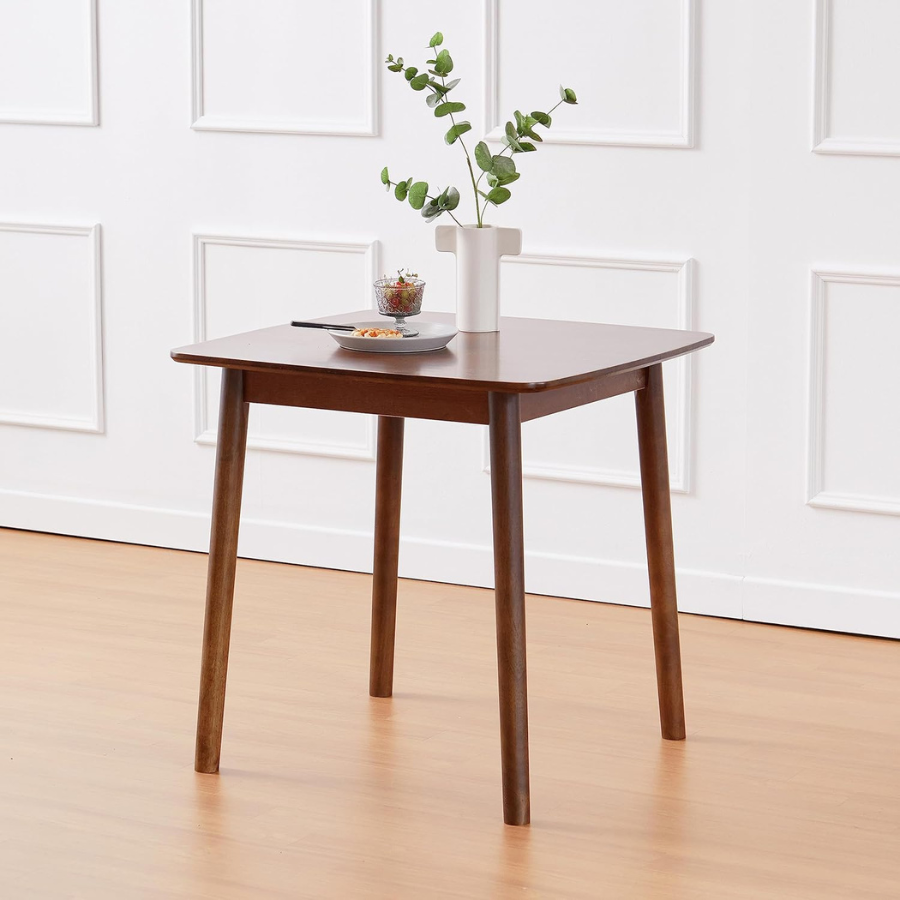 carpentray 28" inch malaysian oak square wooden dining table/small solid wood kitchen desk (walnut)
