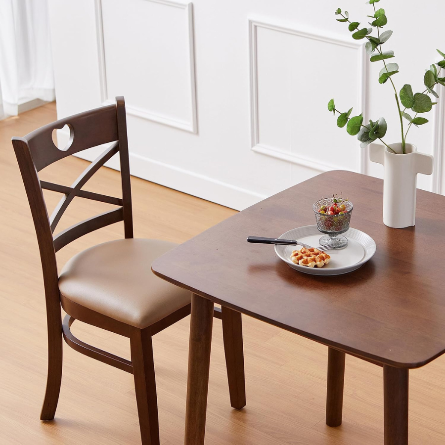 carpentray 28" inch malaysian oak square wooden dining table/small solid wood kitchen desk (walnut)