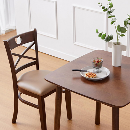 carpentray 28" inch malaysian oak square wooden dining table/small solid wood kitchen desk (walnut)
