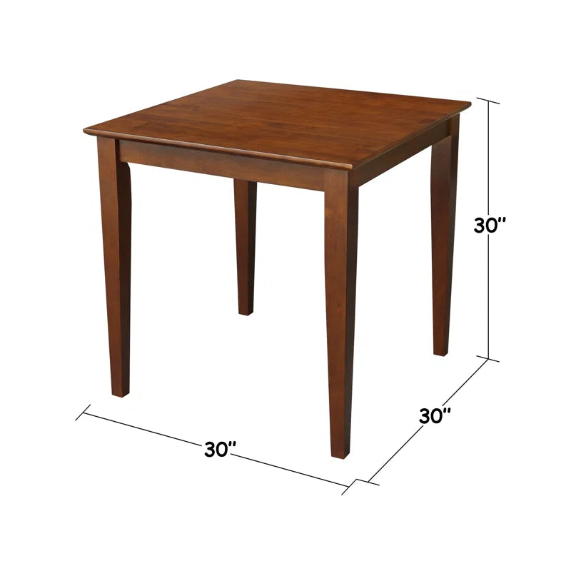 carpentray 30 inch square wooden dining table (brown)