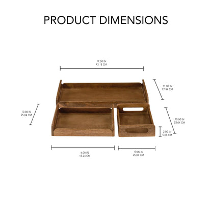 carpentray set of 3 wooden serving tray set