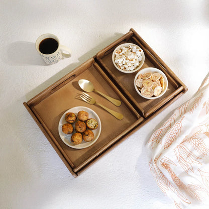 carpentray set of 3 wooden serving tray set