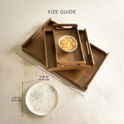 carpentray set of 3 wooden serving tray set