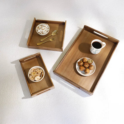 carpentray set of 3 wooden serving tray set