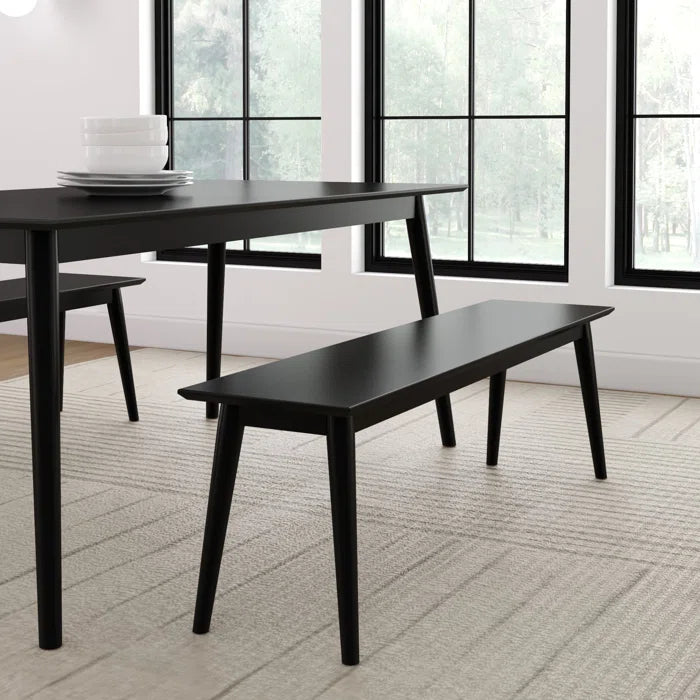 carpentray 150cm long solid wood bench (black)