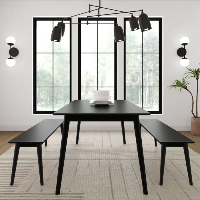 carpentray 150cm long solid wood bench (black)