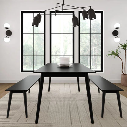 carpentray 150cm long solid wood bench (black)