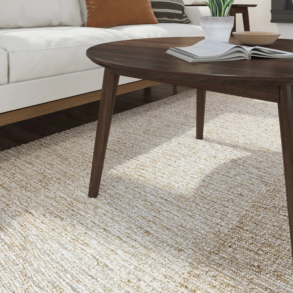 Carpentray 30x30 Inch Round walnut Coffee Table