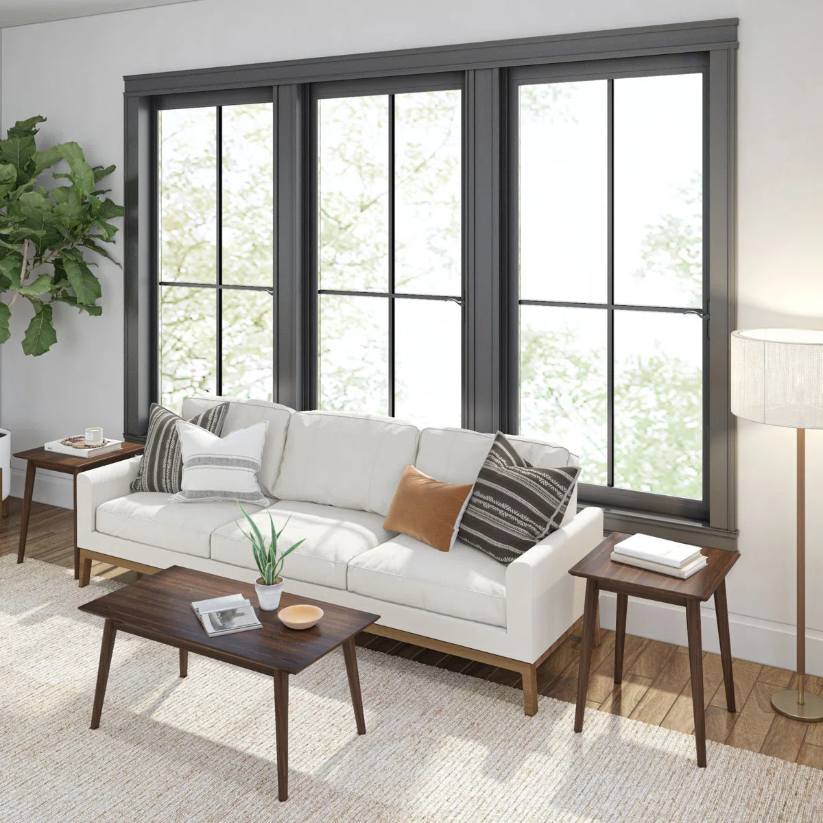 Carpentray Wooden Rectangle Coffee Table Walnut (85x50x45 Cm)