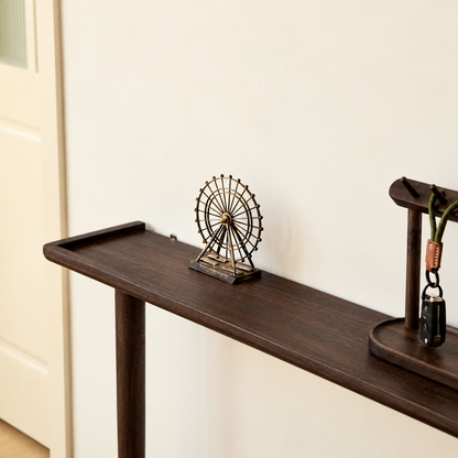 carpentray 120cm long walnut console table | modern wooden entryway table