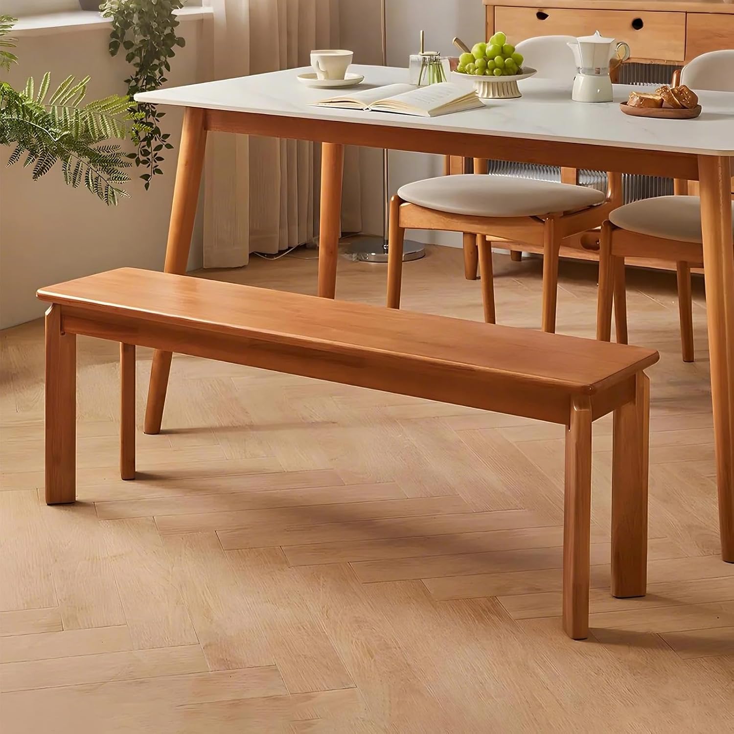 carpentray 100cm long solid sheesham wood dining bench for living room