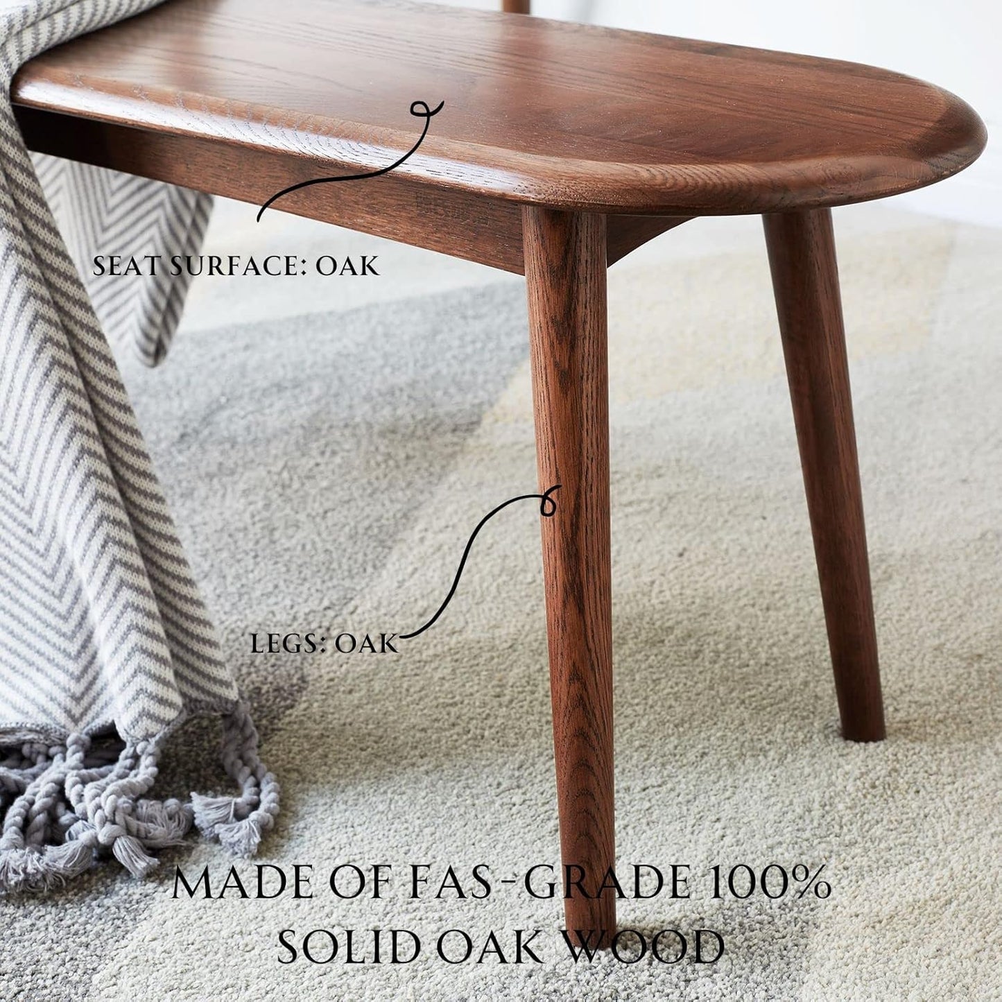Carpentray 80Cm Long Wooden Bench