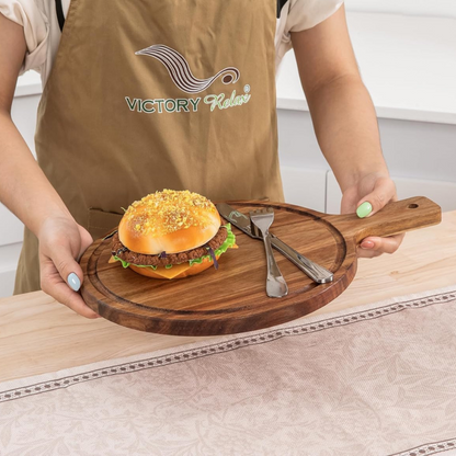 carpentray wooden round cutting board with handle